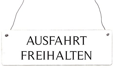 Interluxe Shabby Vintage Schild Türschild AUSFAHRT FREI HALTEN Holzschild Dekoschild