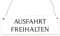 Interluxe Shabby Vintage Schild Türschild AUSFAHRT FREI HALTEN Holzschild Dekoschild