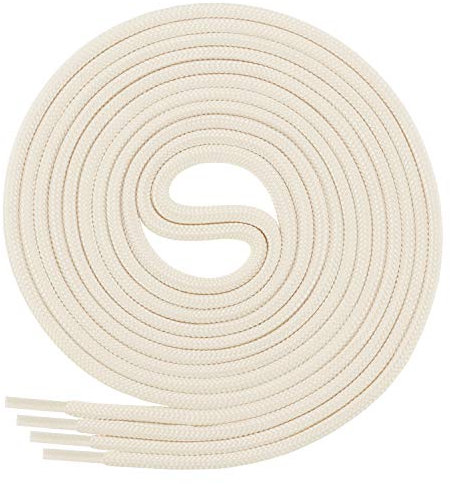DI FICCHIANO Cordones redondos para calzado de negocios y de cuero, cordones versátiles, 3 mm de diámetro, longitud 60 - 130 cm, 25 colores, de poliéster, Unisex, Creamy, 70 cm