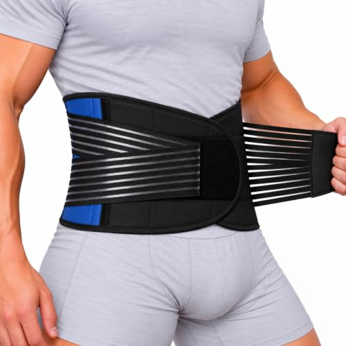 Neotech Care Neoprene Back Support Belt for Men or Women - Adjustable & Breathable Lumbar Support Belt for Lower Back Pain (Blue, Size S)