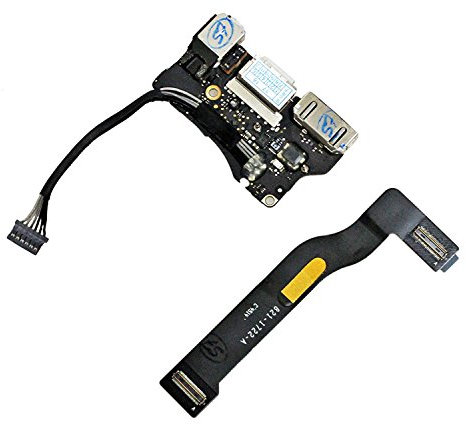 KinFor Carte d'E/S Power Jack DC-in avec câble USB Audio MagSafe 2 Flex, Compatible avec Apple MacBook Air 13 A1466 MD760 820-3455-A (mi-2013, début 2014)