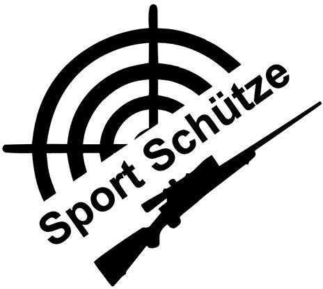 Sportschütze Aufkleber Auto Aufkleber Sportschiessen Aufkleber Sticker 172/4 (20cm, Schwarz Glanz)