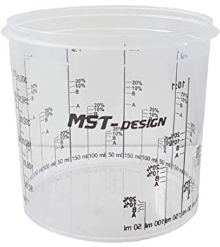 MST-DESIGN 25 x Lackmischbecher 385 ml (0,385L) I Mischbehälter I Messbecher Mischbecher I Anmischen von Farbe und Lack I Becher mit Skala I Lackieren Lack Lackierzubehör