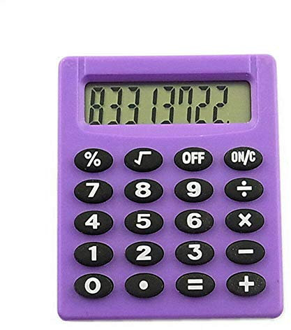 POWERTOOL - Calcolatrice tascabile, con tasca piccola, per scuola/bambini/casa/ufficio/infermieri, solare/batteria, completamente funzionale, display a 8 cifre, feste, regali, eventi, viola, 1 pezzo