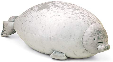 Boven Cute Blob Plush Seal Pillow, Robbe Kissen Plüschtier-Schlafkissenspielzeug, Seehund Kissen Mit Molliger Plüschfüllung (Beige,L 60cm)