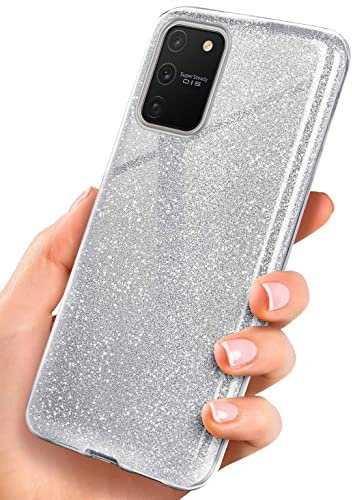ONEFLOW Glitter Case für Samsung Galaxy S10 Lite Glitzer Handyhülle mit Kameraschutz, Stylische Hülle Glitzernd, Dünne TPU Schutzhülle für Damen, Glitzerhülle Qi kompatibel, Silber