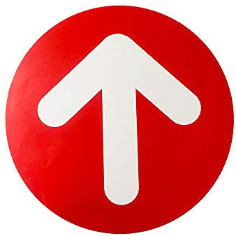 12 Pièces Flèches adhésives pour Sens de Circulation, TAOPE Panneau de Sol de Distance Sociale de Sécurité Rond, Autocollants de Décalque de Sol, 31 CM Signalisation - Marquage au Sol Antidérapant