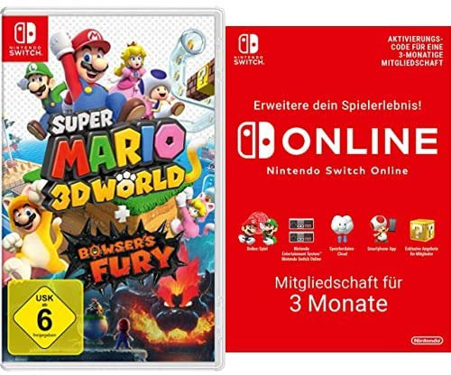 Super Mario 3D World + Bowser's Fury [Nintendo Switch] + Nintendo Switch Online Mitgliedschaft - 3 Monate | Switch Download Code