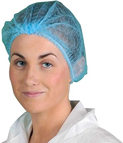 Omnitex Premium Blue Mob Caps – Vlies-Hygiene-Haarnetz-Abdeckungen, Einweg-Clip-Kappen mit doppeltem Gummizug (5 x 100 Stück)