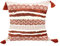 LIGICKY Boho Kissenbezug Büschelige Dekorative Kissenbezüge Getuftet Weich Kissenhülle mit Quaste Baumwolle Kissen Boho für Sofa Couch Schlafzimmer Wohnzimmer Büro Auto, 45 x 45 cm, Rot und Weiß