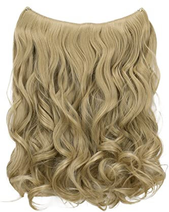CAISHA 50cm 1 Tresse Extension mit Gummiband Extensions Haarverlängerung Haarteil Gewellt Blond E113-1