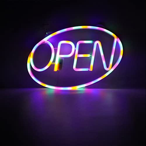 iKefe LED-Neonschild mit Timer und Fernbedienung für Geschäft, Werbetafel, hohe Sichtbarkeit, elektrisches Display-Schild, acht Modi, blinkendes und Dauerlicht für Geschäft, Wände, Bar, Fenster, Hotel