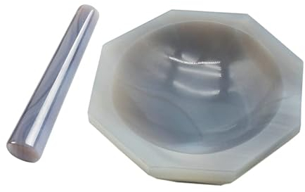 1 x 100 mm Achatmörser für Labor, Mörser und Stößel, verschleißfester Mörser mit Schleifstab