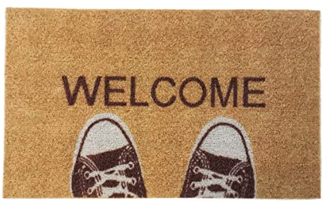 Zerbino Ingresso Tappeto Casa Benvenuto Welcome - Base Antiscivolo 70x40 cm - Zerbino Originale Divertente - Per Porta D'ingresso, Corridoio, Cucina, Interno, Esterno, Regalo, Arredamento (Sneakers)