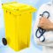 STORM TRADING GROUP Yellow Chemical Waste Wheelie Bin Large 240 Litre Including Rubber Wheels & Lid
