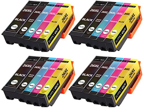 Supply Guy 20 Druckerpatronen kompatibel mit Epson 26XL / 26 XL Multipack für Expression Premium XP510 XP520 XP600 XP605 XP610 XP615 XP620 XP625 XP700 XP710 XP720 XP800 XP810 XP820