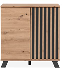 möbelando Kommode Medan 01D in Artisan Oak/Anthrazit. Abmessungen (BxHxT) 80x85x40 cm