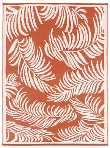 IDMarket - Tapis extérieur Coco Tropical Terracotta et Blanc 180 x 280 CM
