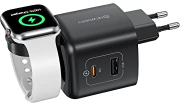 NEWDERY Ladestation für Apple Watch 36W USB C Ladegerät Ladestecker Netzteil Stecker für Apple Watch 9/8/7/6/5/4/3/2/1/ultra/SE, für iPhone 16 15 Pro Max/14 Pro/11/für iPad/für Samsung Galaxy S24/S23