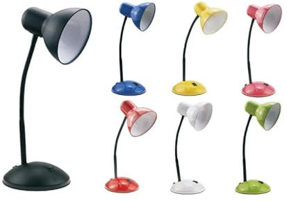 UNIVERSO LAMPADA DA TAVOLO CON BRACCIO FLESSIBILE ATTACCO E27 DISPONIBILE CON COLORI ASSORTITI (NERO)