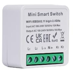 LEDKIA LIGHTING Interruptor WiFi Mini Compatible con Interruptor Convencional 2 Canales