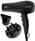 Red Hot 37019 2200W Professional Hair Dryer with Diffuser & Concentrator Nozzles for Dual Styling / 3 Heat Settings, 2 Speed Settings & Cool Air Mode/Black
