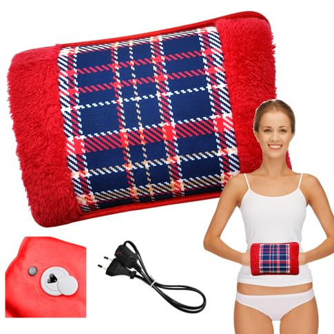 Powersell - Bolsa de Agua Caliente Eléctrica | Calentador de 500W con Bolsillos | Alivio Muscular y Menstrual | Mantiene el Calor por 5 Horas