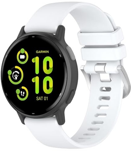Ersatzarmband Kompatibel mit Garmin Venu 3S Armband, Weiches Uhrenarmband Sports Watch Armbänder für Damen Herren (Weiß)