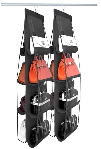 zebricolo 2 Stücke, aufbewahrung handtaschen, groß, Taschen aufbewahrung, Platzsparend, handtaschen Organizer, Schwarz, handtaschen aufbewahrung