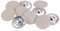 QUARKZMAN 10 Stück Knöpfe mit Stoffüberzug 28mm Runder Metallschaft Ösen Stoffknöpfe mit Stoff bezogen Nähknöpfe Vintage Ösenknöpfe für Anzüge Kleider Blusen Bastel DIY, Beige