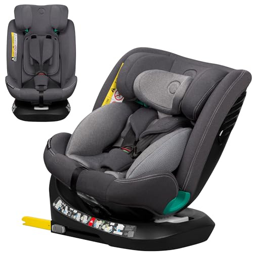 Lionelo Bastiaan i-Size One 360o drehbarer Autositz für Kinder 40-150 cm | Montage in Fahrtrichtung und entgegen der Fahrtrichtung möglich, ISOFIX Pas TopTether Einstellbare Rückenlehne