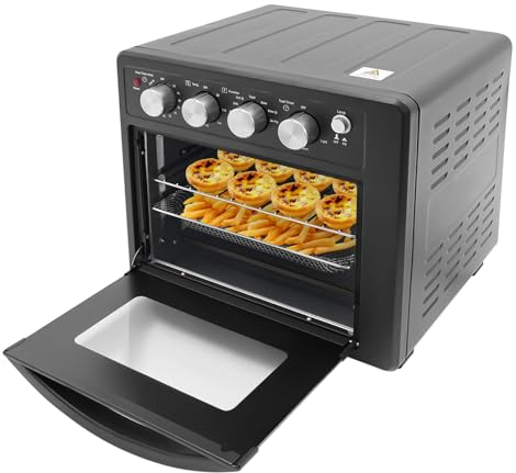 Forno per frittura multifunzione 25L - Friggitrice ad aria calda Forno ad aria grande capacità regolabile Macchina da pasticceria professionale Kit di cottura e arrostimento Forno da forno domestico
