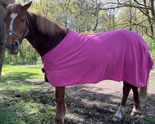 Brama-West Abschwitzdecke Pferd Pferdedecke - Basic Fleecedecke - Atmungsaktiv - Pink, Gr. 145