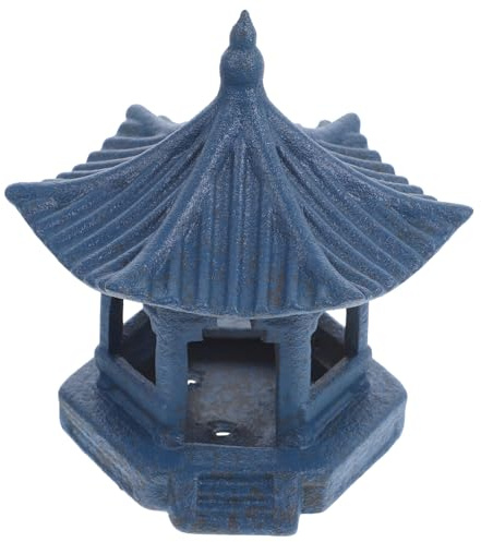 Kichvoe Keramik Hexagon Pavillon Miniatur Dekoration in Grün für Selbstgemachte Miniatur-Landschaft mit Feiner Verarbeitung als Geschenk und Kreative Tischdeko für Kinder Zufällige Farbe