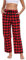 goodmansam Pantalon de Pyjama Long à Carreaux Pour Femme 100% Coton Bas de Pyjama Chaud Vêtements de Pantalon de Doux Loisirs Légeravec Poches et Cordon de Serrage, Noir et Rouge, M