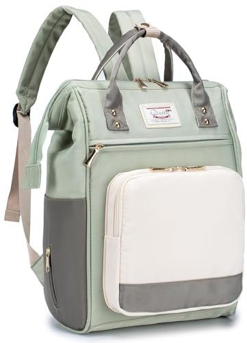 BAGROUPS Sac à Dos 40x30x20 Avion Bagage Cabine Wizzair Imperméable Sac à Dos à Langer Grande Capacité avec Poches Isothermes et Sangles de Poussette pour Voyage Loisir Camping Maman ou Papa, Vert