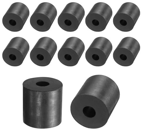 QUARKZMAN 12 piezas Espaciadores de Goma 30mm OD 10mm ID 30mm de Altura Espaciador de Goma Redondo Antivibración Arandelas de Goma Gruesas para Accesorios de Hogar y Coche