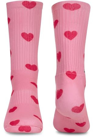 ELITEX TRAINING Chaussettes de sport Performance pour Crosstraining, Fitness, Gym et Running. Frais et durables., Rose - cœur, 36-41