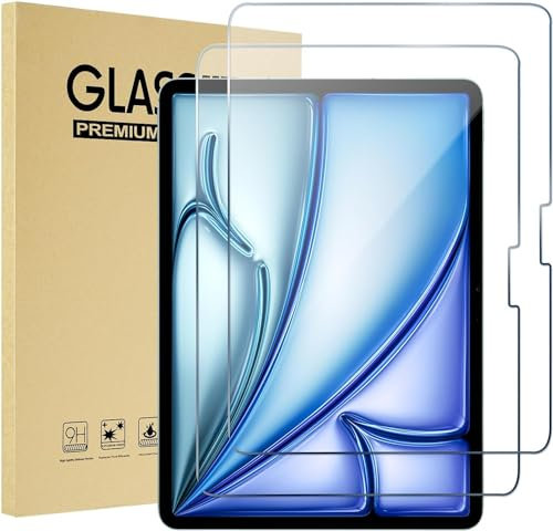 World biz Lot de 2 films protecteurs d'écran pour iPad Air 11 M2 2024 A2902 A2903 A2904, film de protection en verre trempé 9H pour iPad Air 11 - HD transparent