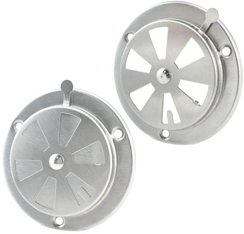Aifeier ET 2 Stück BBQ Smoker Lüftungsschlitz-Set, Edelstahl Grill Vent Smoker Ersatzteile, BBQ Grill Smoker Abluft Vent Ofen Lüftungsdämpfer für erhöhten Luftstrom