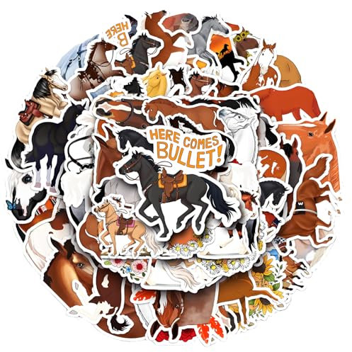 100 Stück Pferde Sticker, Wasserdicht Pferde Mädchen Geschenk Mehrfachstil Sticker Aufkleber Pferde Sticker Pferde und Pferdesticker Papeterie & sticker für Notizbuch Handy Dekoration
