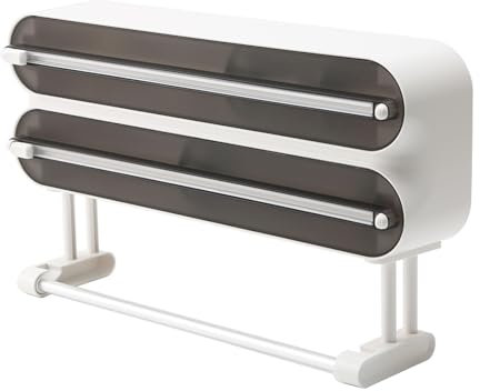 Liwankaqi küchenrollenhalter,3-in-1-Schneidabroller mit ABS-Material ist Sicher,Wandrollenhalter für Einen Sicheren Gebrauch und Ermöglichen Gleichmäßige Verwenden(37.2 * 13.8 * 8.2cm)