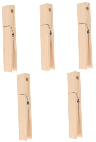 KITANDOVE 5pièces Pince à Linge Bois Géante Clip Robuste pour Serviettes Vêtements Et Articles De Maison pour Salle De Bain Cuisine Buanderie Multi-Usage Et Léger