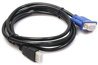 KONTONTY 1,8m Câble Adaptateur Interface Numérique vers Vga Connecteur Plaqué Or Broches Vidéo sans Puce Intégrée Compatible Home Cinéma Pc Projecteur