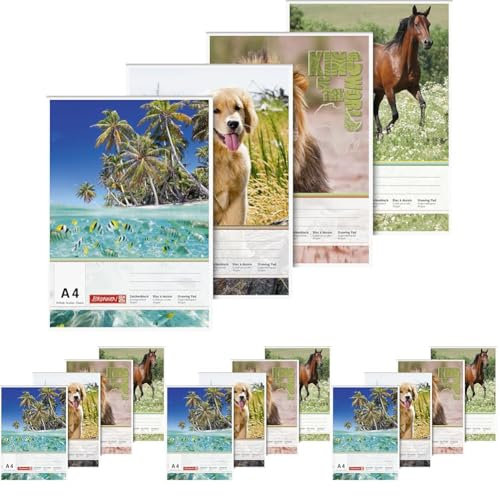 Brunnen 1047445 Zeichenblock (A4, 120 g/m², 20 Blatt) (Packung mit 4)