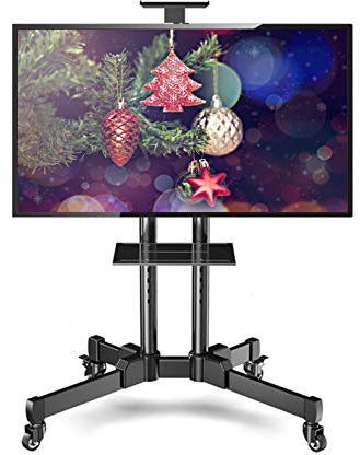 Soporte Alto para TV de Esquina de 32 a 70, Negro, Ajustable, Resistente, Giratorio, Universal, para televisores de Plasma, LCD, LED y OLED. Hermoso Paisaje.