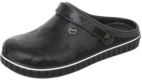 SECHRITE Herrträskor, mules slip-on trädgårdsarbete sjuksköterska vattenskor för män halkfria vattentäta stängda tåskor sandaler för kök kontor strand fiske