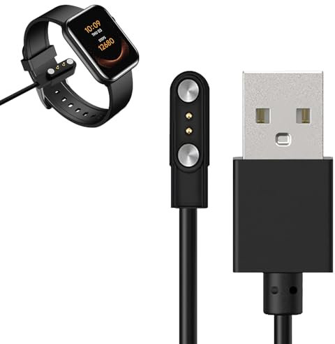 Chargeur Montre Connectée Magnétique Universel Smartwatch Câble USB 2 Broches 4 mm Conception ABS/PVC Charge Rapide 2h Protection Surtension Portable Compatible avec Samsung Garmin Fitbit
