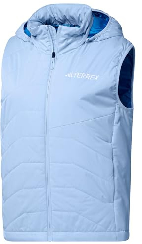 adidas Women's Terrex Multi CLIMAWARM Insulated Hooded Vest, glow blue, L