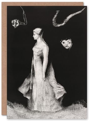 Artery8 Odilon Redon Art Card Haunting Ghostly Female Figure